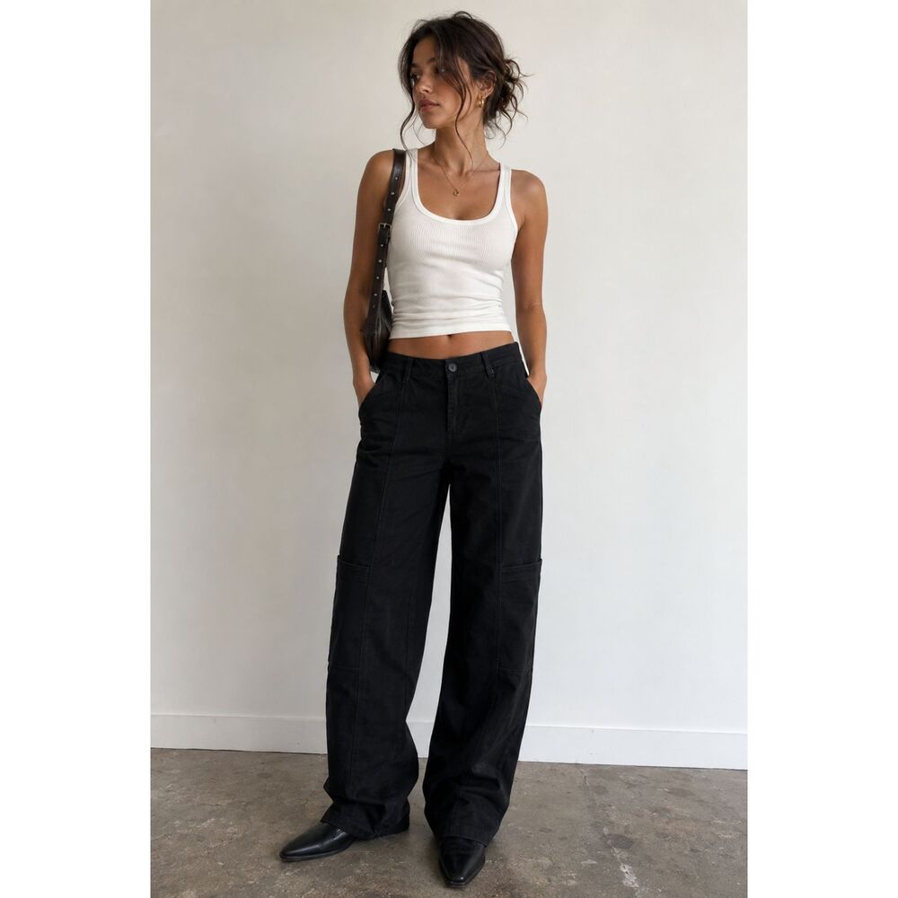 FILIPPA‎ K Joy Straight Leg Cargo Pant Black Sz 34 (US 4)